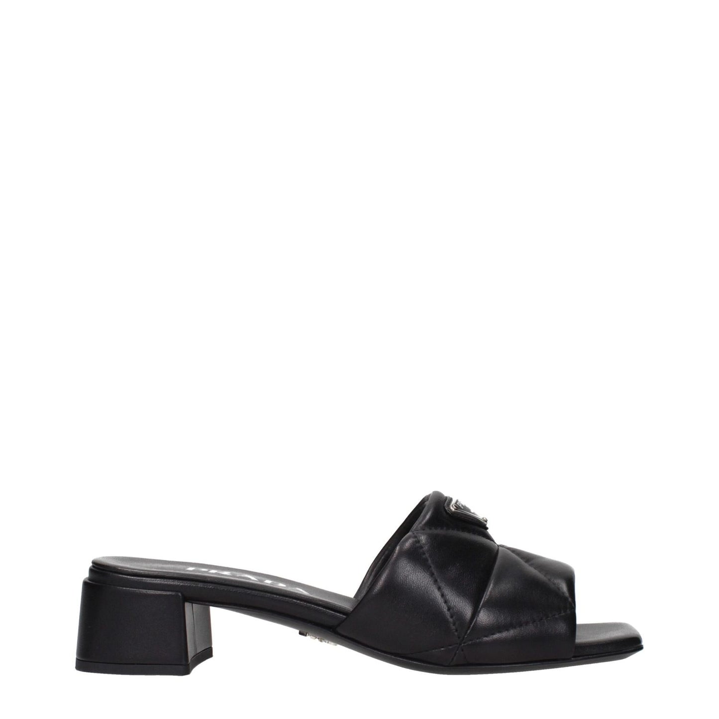Prada Black Leather Flat Sandals