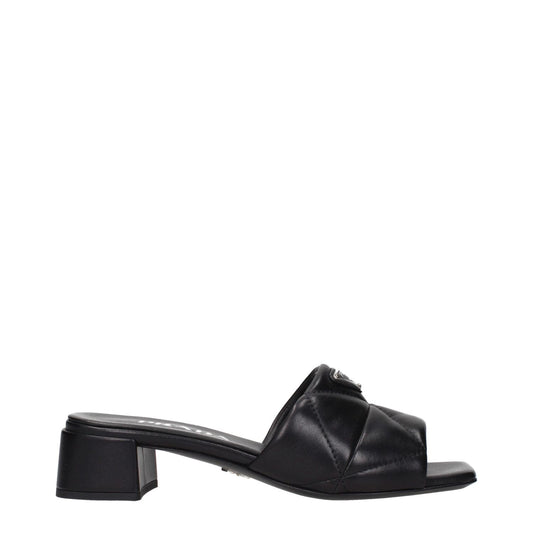 Prada Black Leather Flat Sandals PR-15270515474697-EU35.5/US5.5