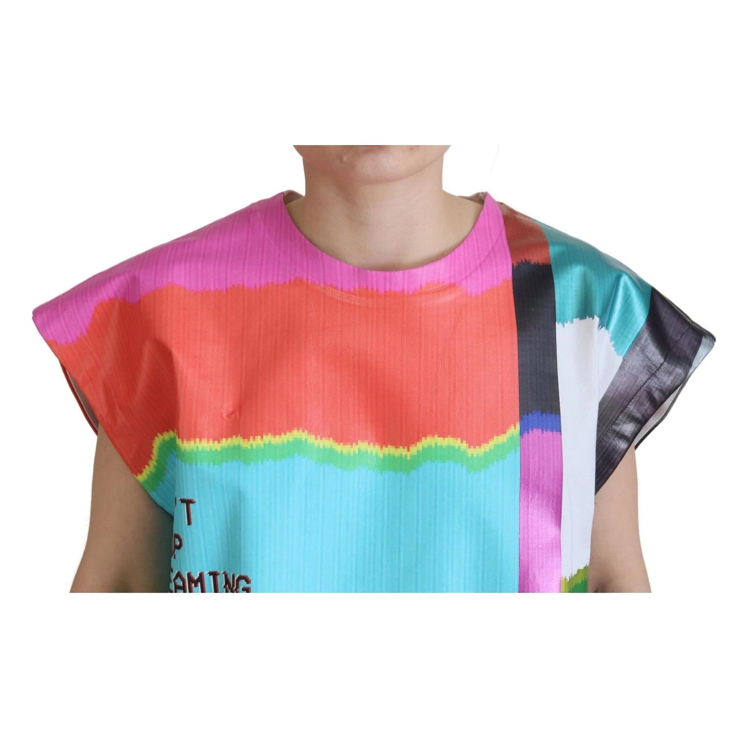 Dolce & Gabbana Multicolor Print Blouse Cotton Tank TV Print T-shirt