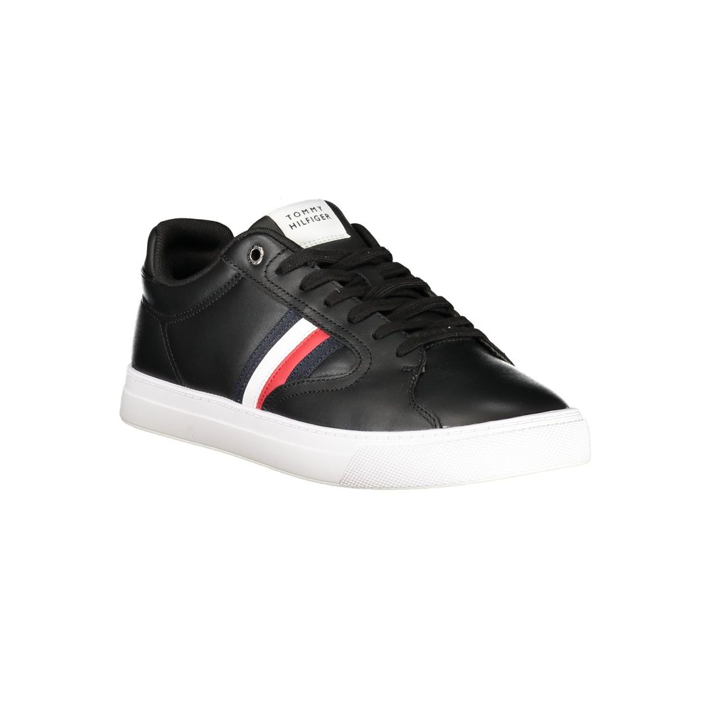 Tommy Hilfiger Black Leather Men Sneaker