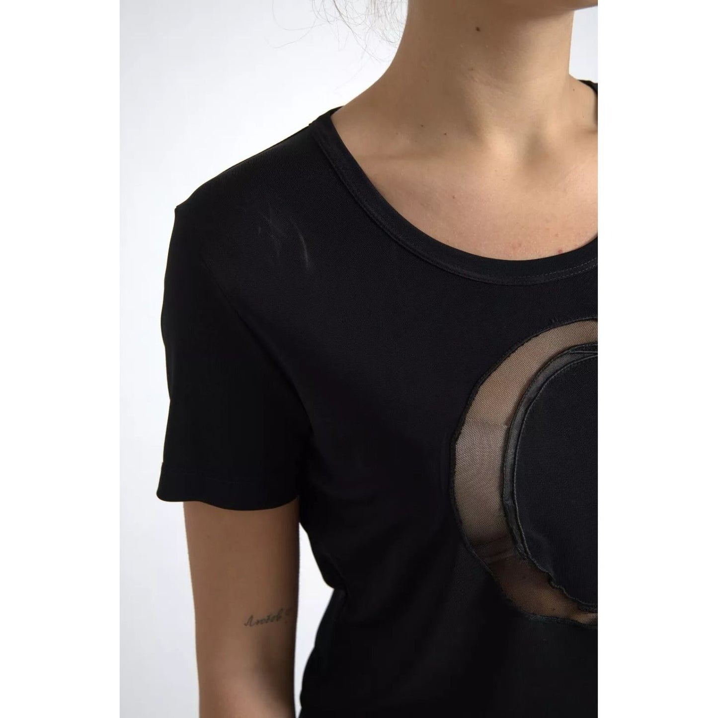 Roberto Cavalli Black Viscose Round Neck CLASS T-shirt TSH83341-44
