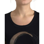 Roberto Cavalli Black Viscose Round Neck CLASS T-shirt TSH83341-44