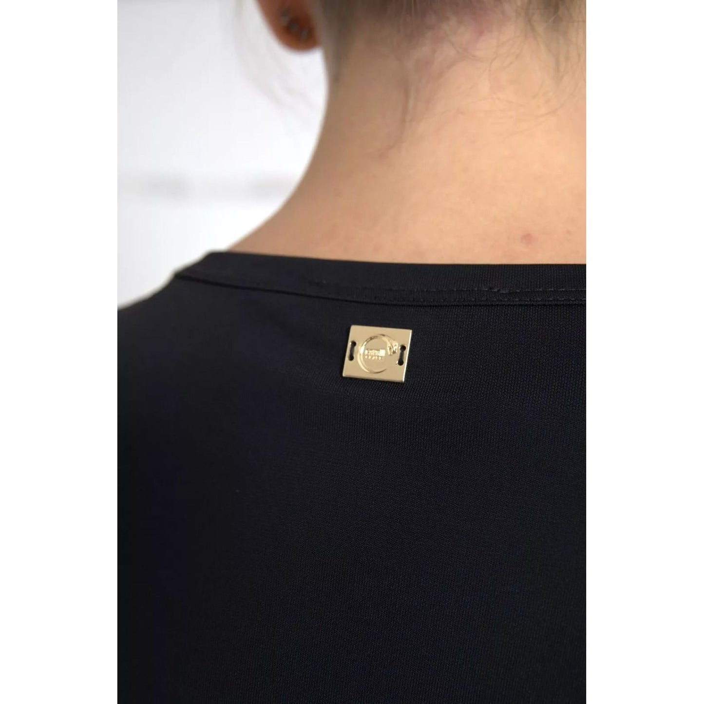 Roberto Cavalli Black Viscose Round Neck CLASS T-shirt TSH83341-44