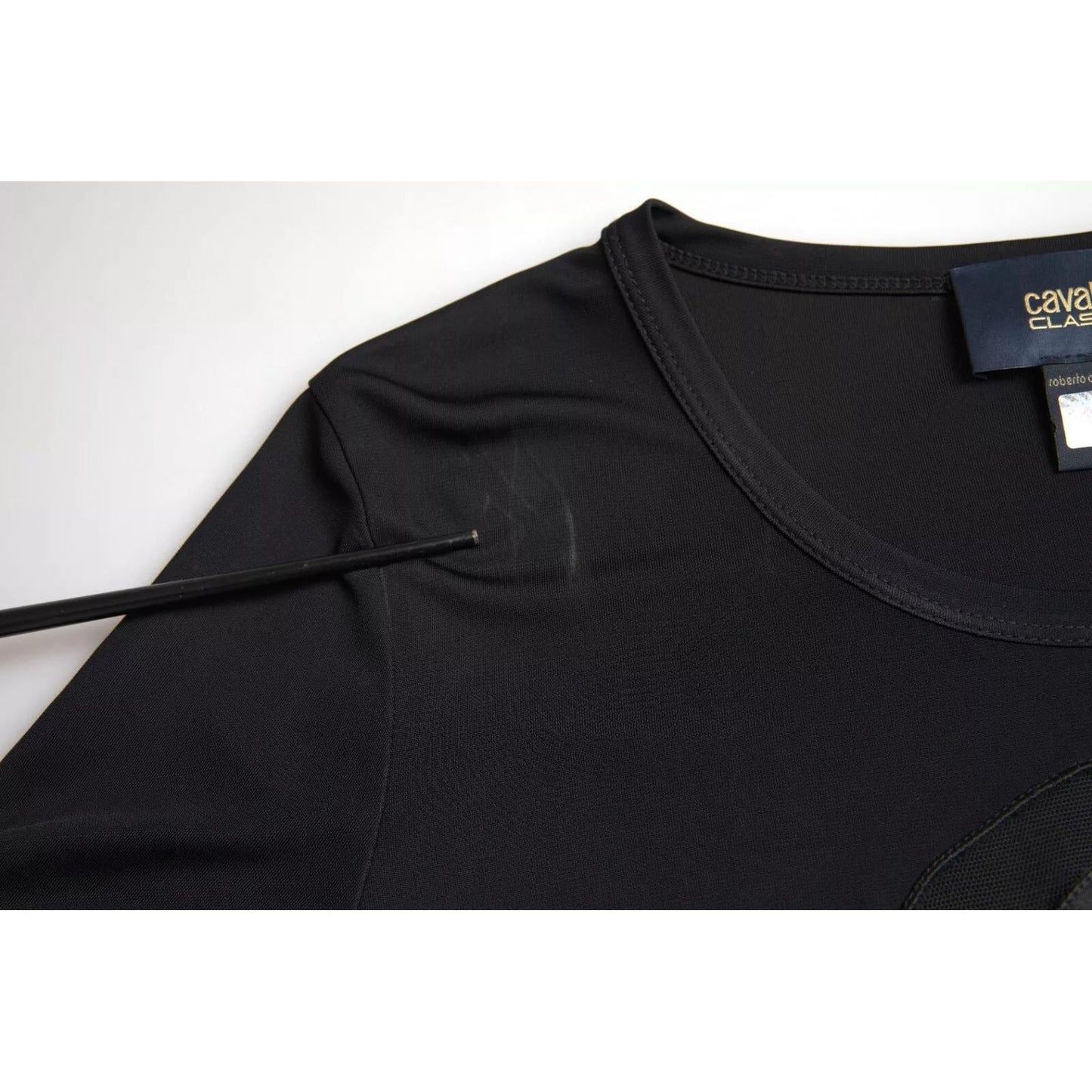 Roberto Cavalli Black Viscose Round Neck CLASS T-shirt TSH83341-44