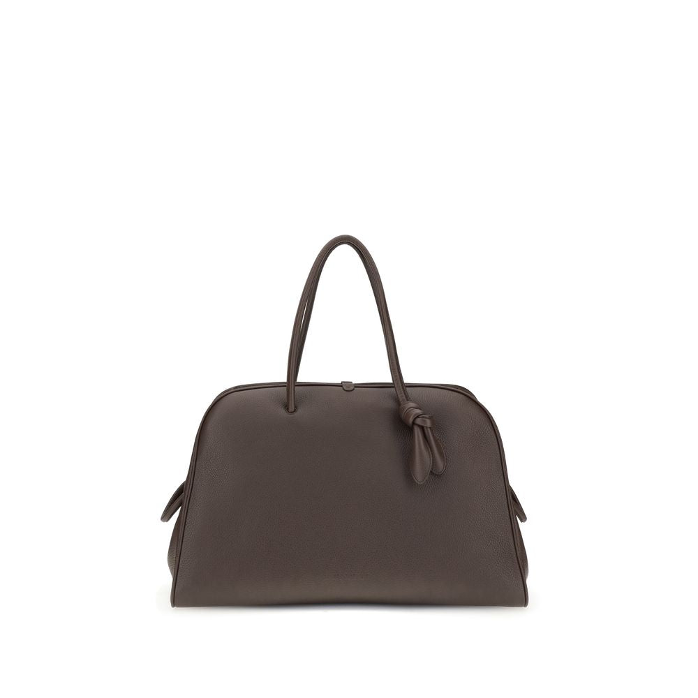Front view with bag zipped and handles upright.