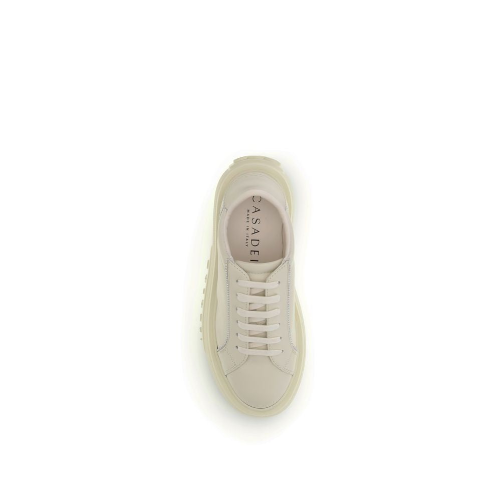 Casadei White Rubber Platform Sneakers