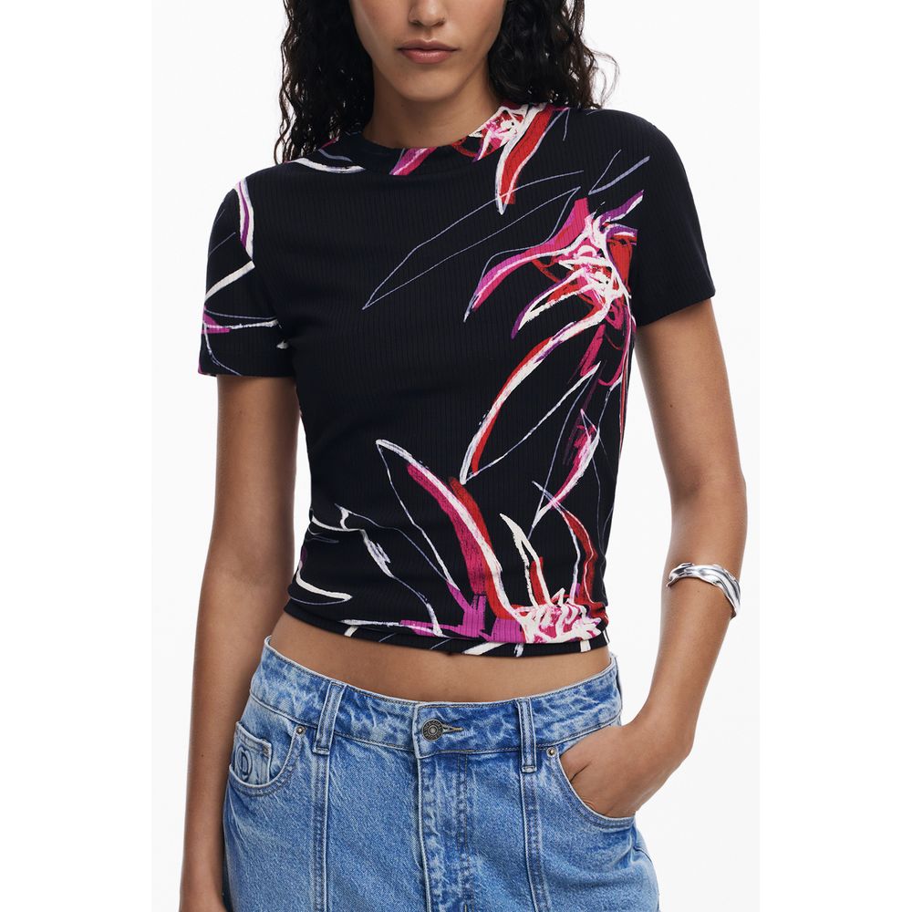 Desigual Black Elastane T-Shirt