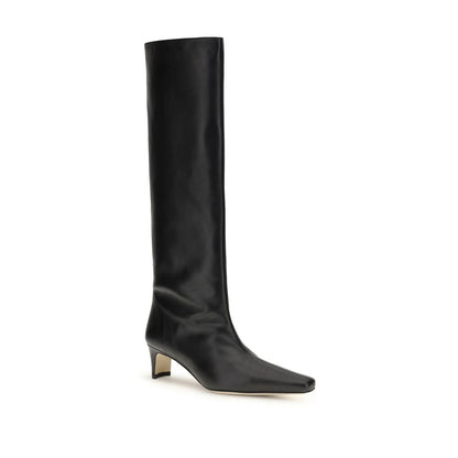 Staud Black Calf Leather Bos Taurus High Heel Boots