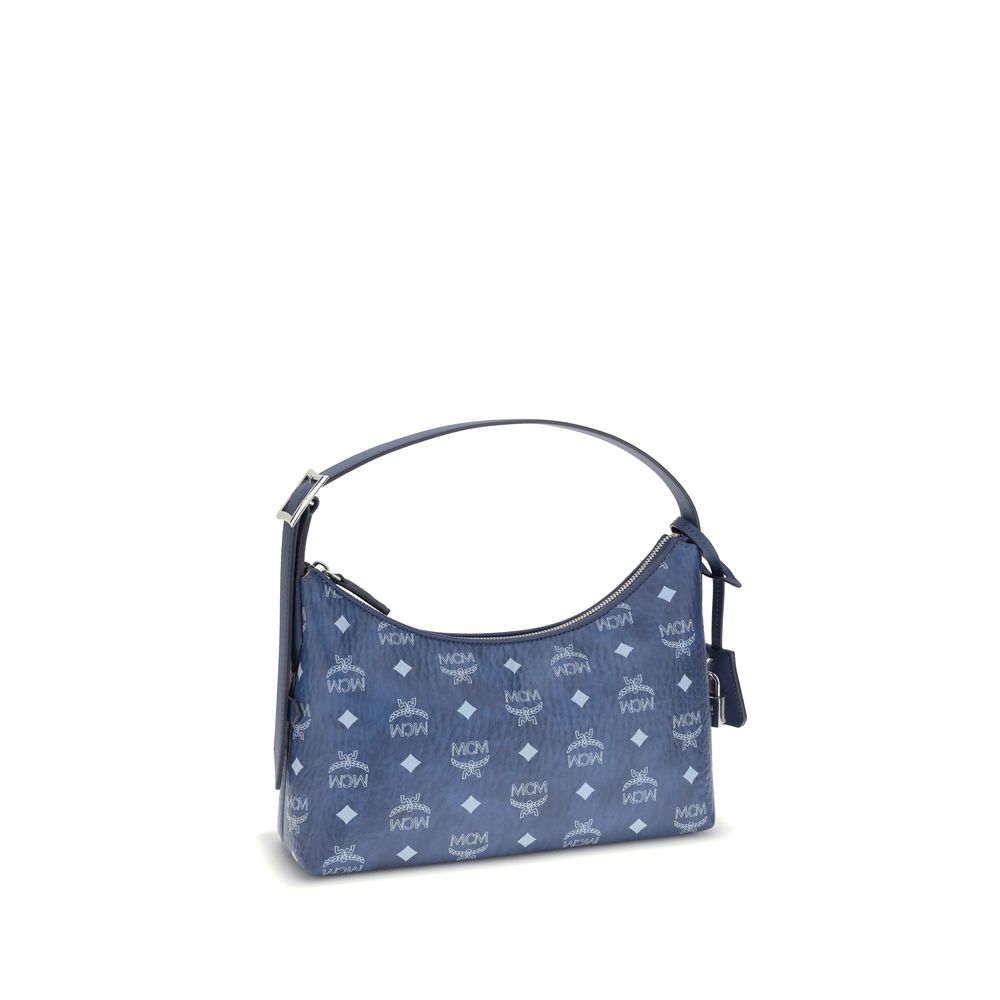 MCM Blue Fabric Shoulder Bag