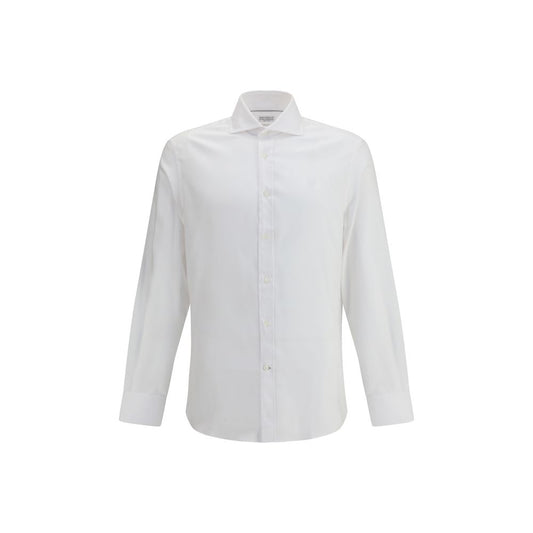 Brunello Cucinelli White Cotton Dress Shirt