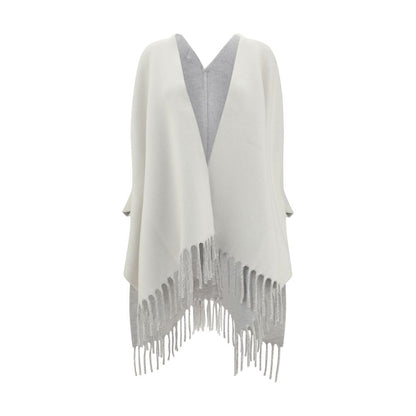 Brunello Cucinelli Gray Wool Poncho
