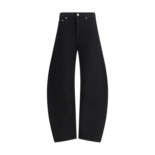 Agolde Black Recycled Cotton High-Waisted Jean with contoured leg and pieced design for a modern tailored look.