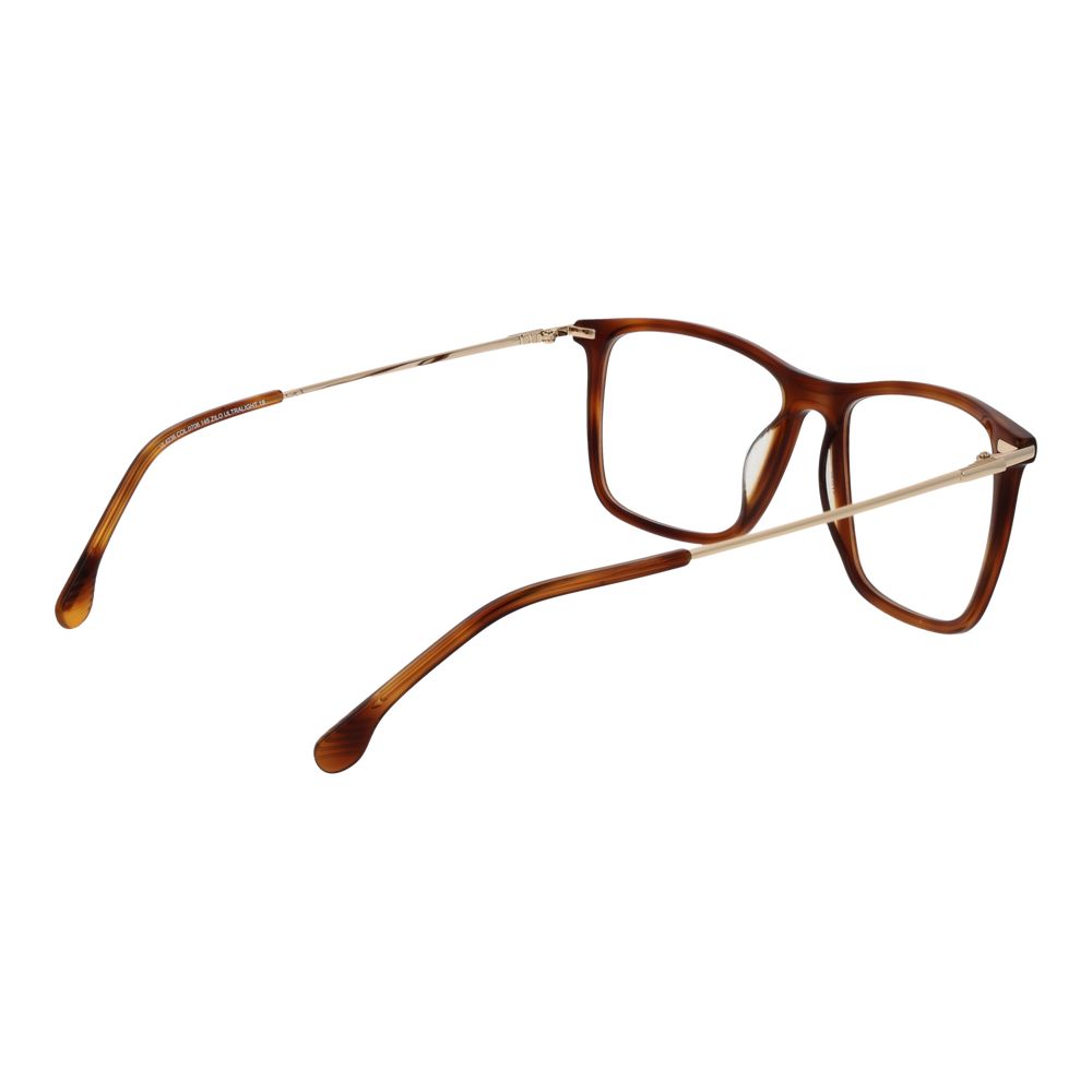 Lozza Brown Men Glasses Frame in metal, full-rim style with rectangle shape. Brown color, size 54-17-145, includes branded case.