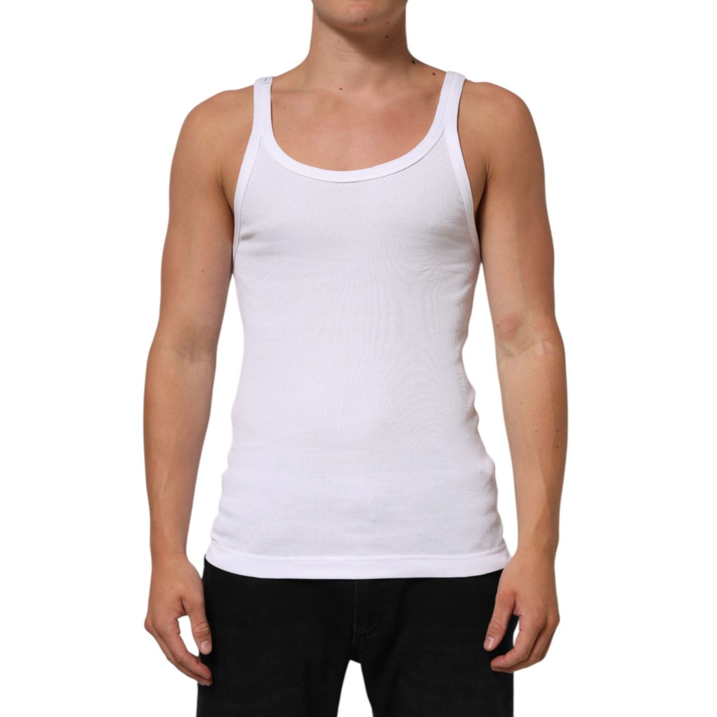 Dolce & Gabbana White Sleeveless Round Neck Tank Top T-shirt