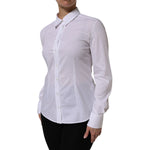 Dolce & Gabbana White Cotton Collared Dress Formal Shirt Top for formal occasions and professional settings.