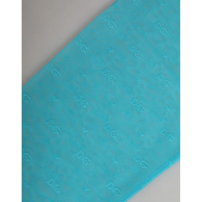 Dolce & Gabbana Light Blue Logo Lace Tight Midi Trouser  Underwear