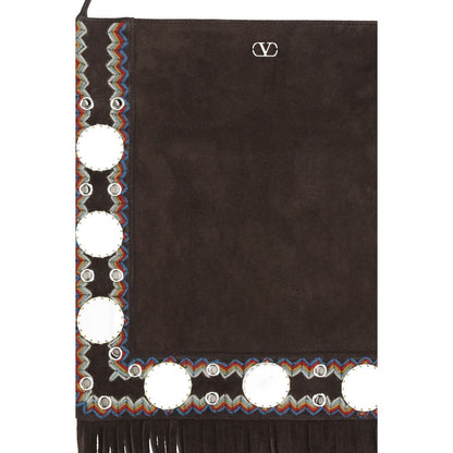 Valentino Garavani Brown Calf Leather Bos Taurus Shoulder Bag