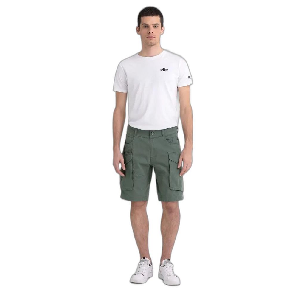 Replay Green Cotton Bermuda Shorts