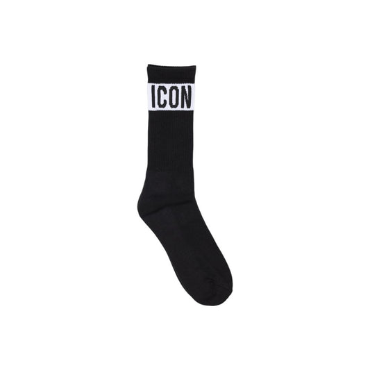 Icon Black Cotton Socks