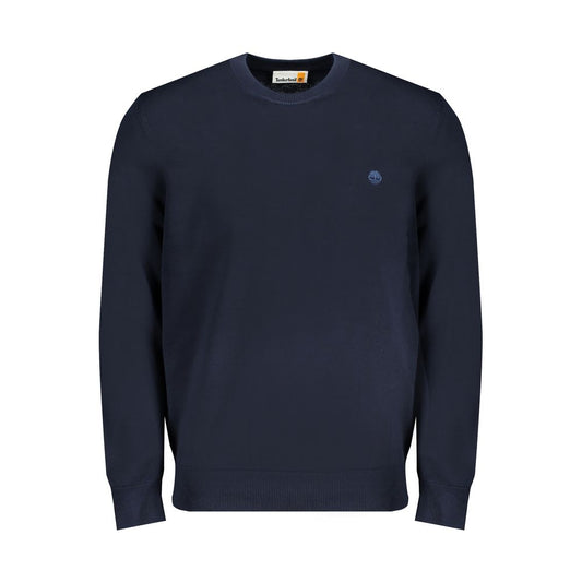 Timberland Blue Cotton Sweater, 100% organic cotton long-sleeved crew neck with logo.