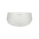 Trussardi White Elastane Swimwear with basic Ouroboro logo and elastic waist with laces.
