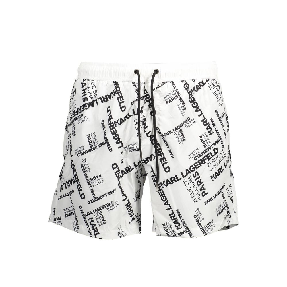 Karl Lagerfeld White Polyester Men's Swim Boxer