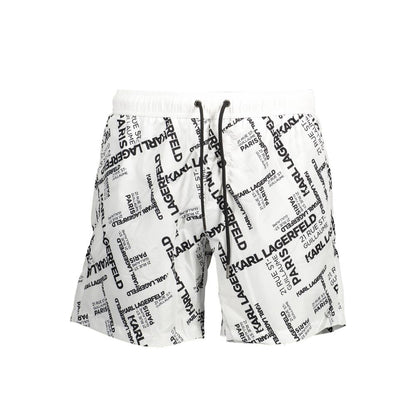 Karl Lagerfeld White Polyester Men's Swim Boxer