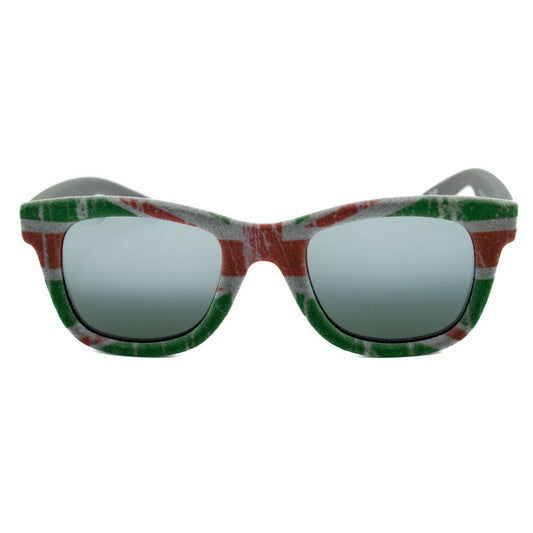 Italia Independent Bicolor Acetate Sunglasses in gray green with Swiss Quartz strap, front view. SKU: 0090V-ITA-000, size 52/12/135 mm.