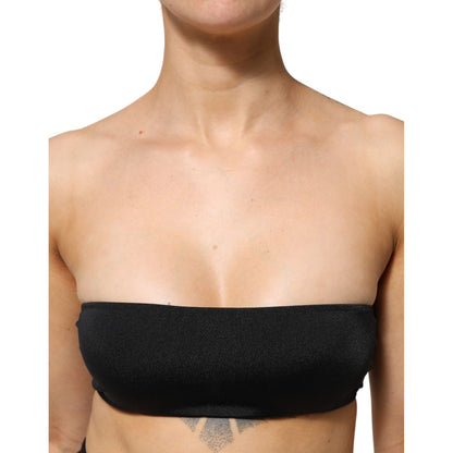 Dolce & Gabbana Black Nylon Blend Bandeau Strapless Tube Top