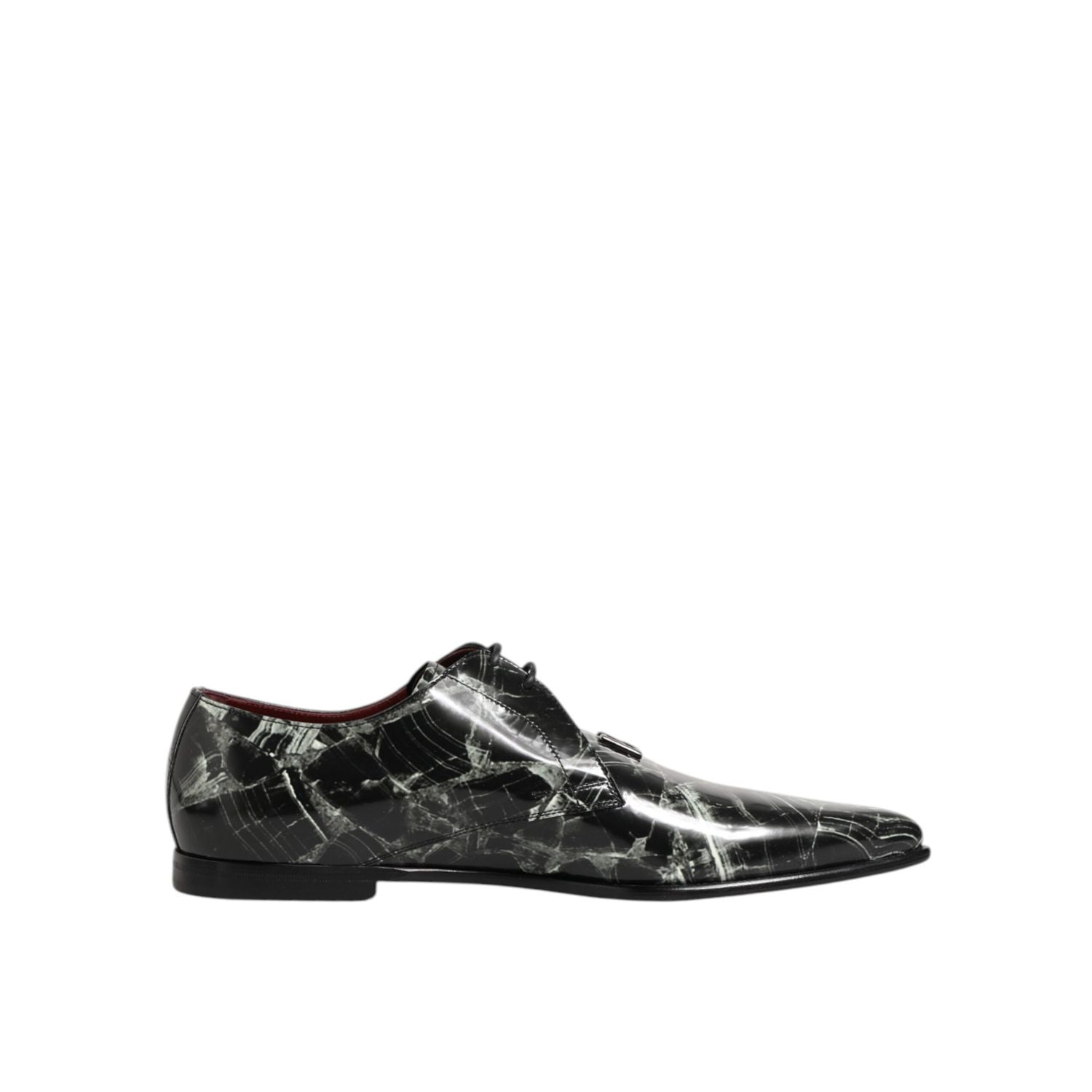 Dolce & Gabbana Marbled Pattern Dress Lace Up Derby Shoes