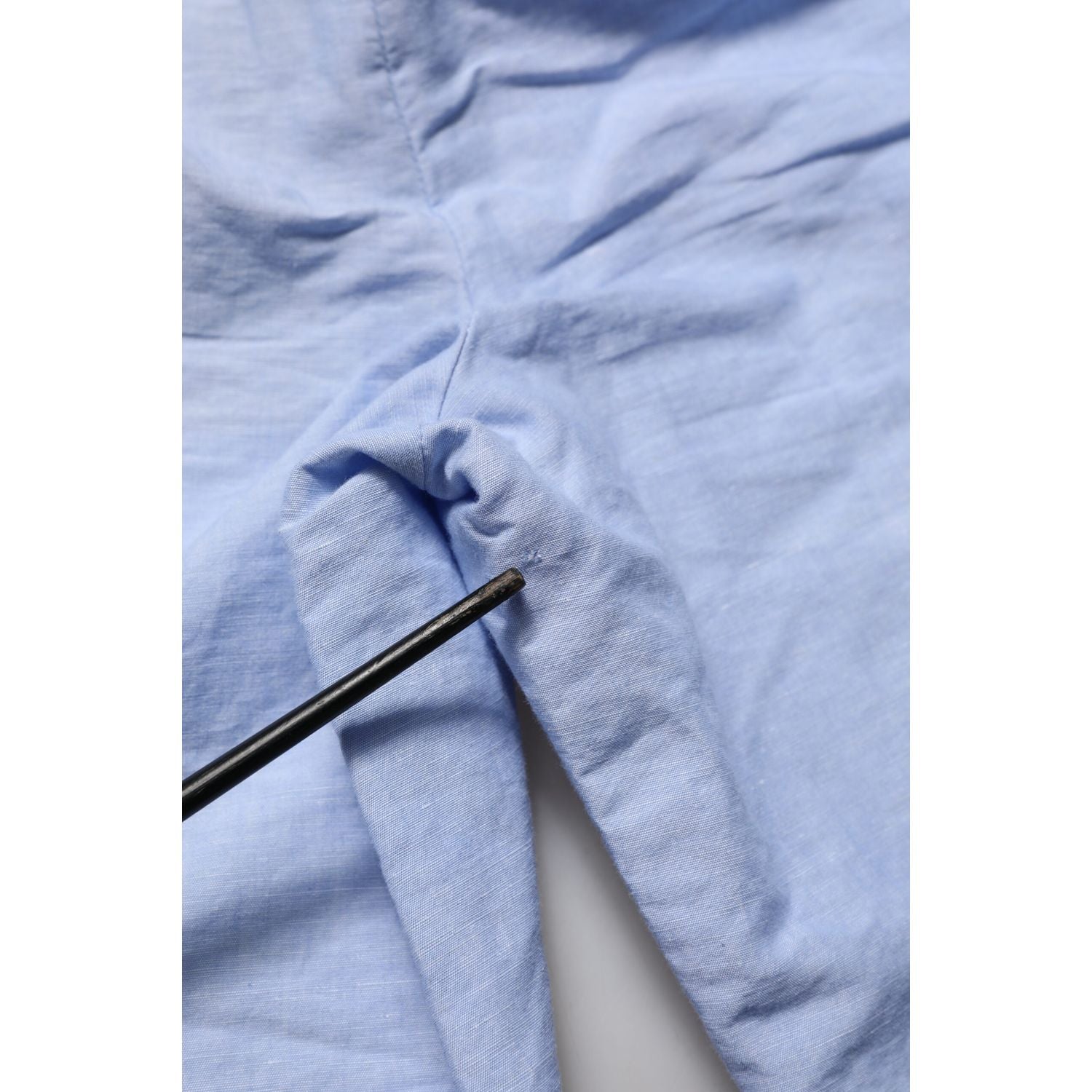 Dolce & Gabbana Light Blue Linen Mid Waist Men Bermuda Shorts