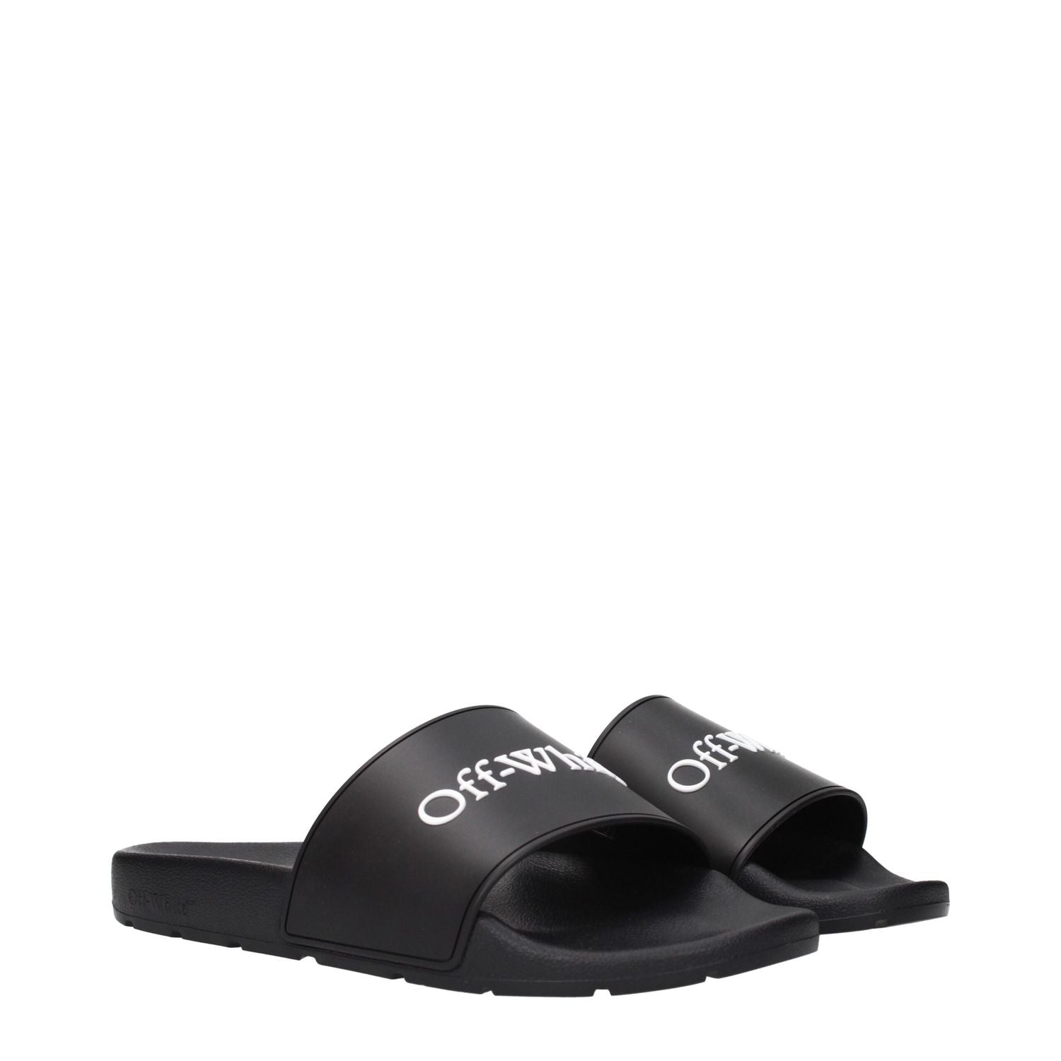 Off-White Black Cotton Slippers