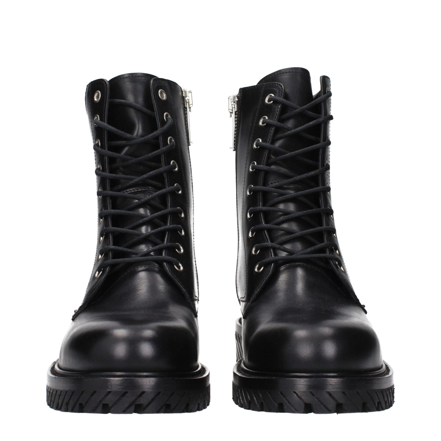 Off-White Black Leather Ankle Boots