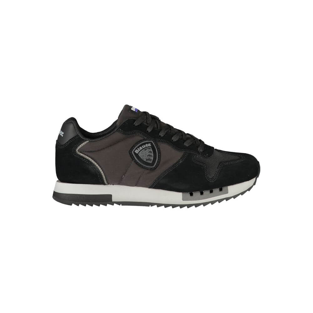 Blauer Black Leather Men Sneaker with sporty design and contrasting details.