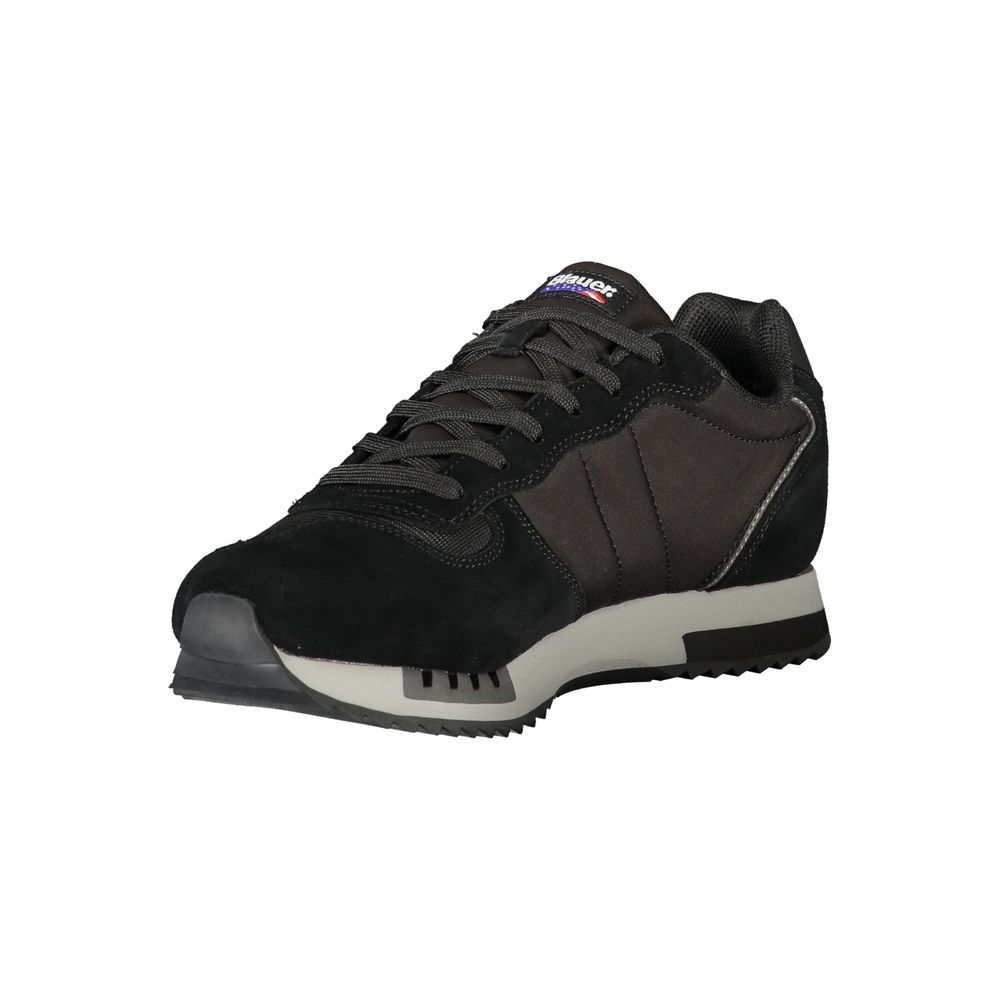 Blauer Black Leather Men Sneaker