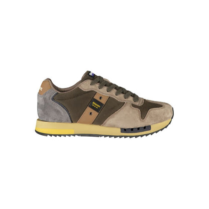 Blauer Green Leather Men Sneaker 1728,67403481248,Athletic - Sneakers - Shoes,Blauer,EU41/US8,EU43/US10,EU44/US11,EU45/US12,Green,Men,New with tags,Shoes,Sneakers - Shoes
