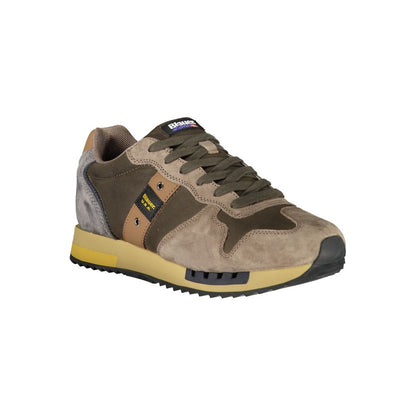 Blauer Green Leather Men Sneaker 1728,67403481248,Athletic - Sneakers - Shoes,Blauer,EU41/US8,EU43/US10,EU44/US11,EU45/US12,Green,Men,New with tags,Shoes,Sneakers - Shoes