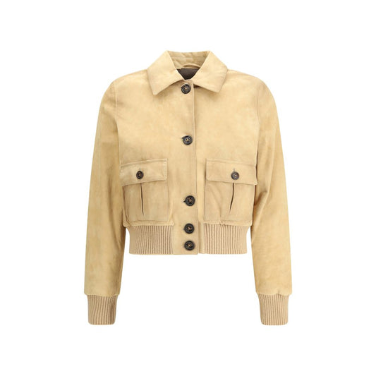 Valstar Beige Leather Jacket 1728,72470364320,Beige,Clothing,IT40 | M,IT42 | L,IT44 | L,Jackets & Coats - Clothing,Leather Jackets - Jackets & Coats - Clothing,New with tags,Valstar,Women