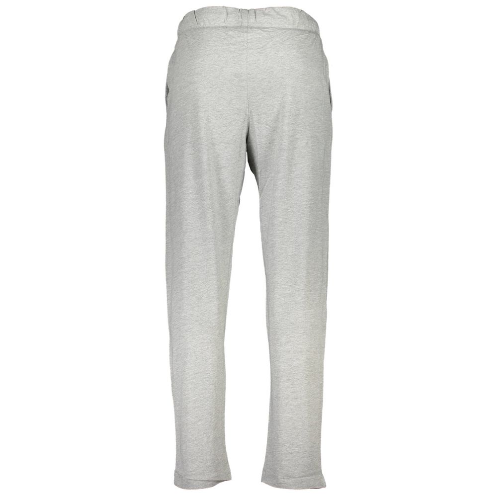 Gianmarco Venturi Gray Cotton Pant with elastic waist, laces, two pockets, contrasting details, and logo embroidery.