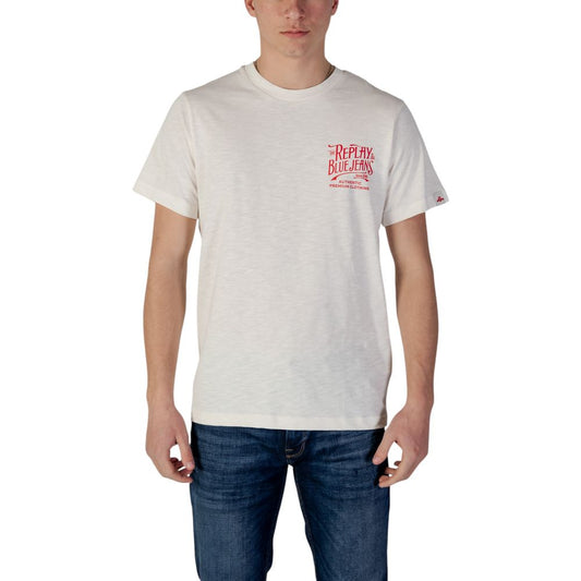 Replay Cream Cotton Sportswear 1728,71956299936,Clothing,Cream,IT44 | S,IT46 | M,IT48 | L,Long Sleeve - T-Shirts - Clothing,Men,New with tags,Replay,Sportswear - Clothing,T-Shirts - Clothing,T-Shirts - Sportswear - Clothing