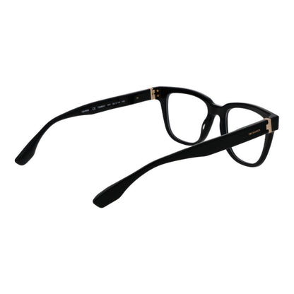 Trussardi Black Acetate Glasses (Frames) with full-rim rectangle style and spring hinge, featuring black acetate frame for men.