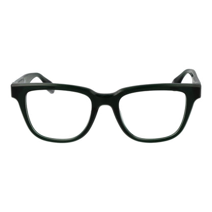 Trussardi Green Acetate Glasses (Frames) for men in full-rim rectangle style with demo lenses and spring hinge.