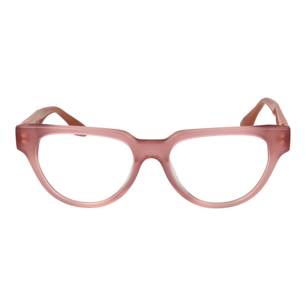 Trussardi Pink Acetate Glasses (Frames) for women, full-rim rose design, panto style, includes branded case, lenses width 53mm.