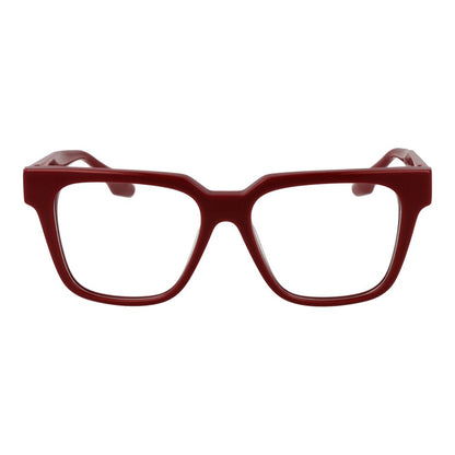 Trussardi Red Acetate Glasses (Frames) featuring red full-rim square frames for women with a spring hinge and demo plastic lenses.