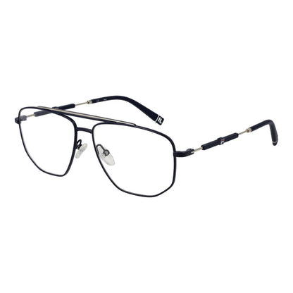 Fila Blue Stainless Steel Glasses (Frames) for men, aviator style, featuring full-rim blue frame and demo lenses.
