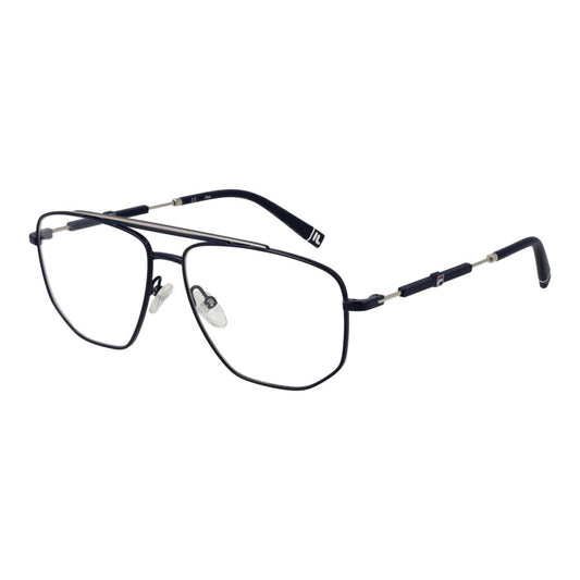 Fila Blue Stainless Steel Glasses (Frames) for men, aviator style, featuring full-rim blue frame and demo lenses.