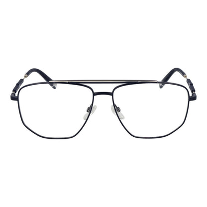 Fila Blue Stainless Steel Glasses (Frames) for men, full-rim aviator style with demo plastic lenses, blue frame color.