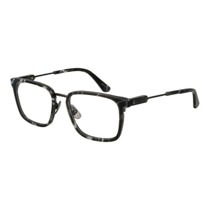 Police Gray Metal Glasses (Frames) for men, full-rim square style, grey metal frame with demo lenses, includes branded case, size 53-19-145.