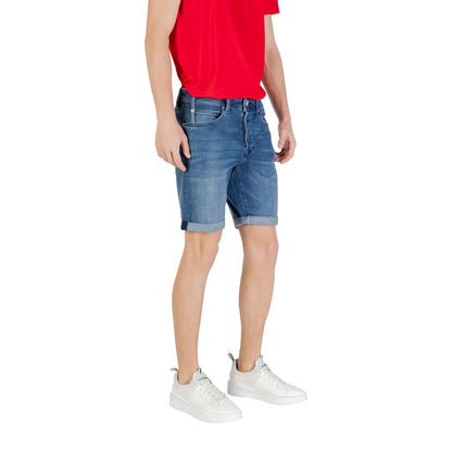 Replay Blue Cotton Bermuda Shorts