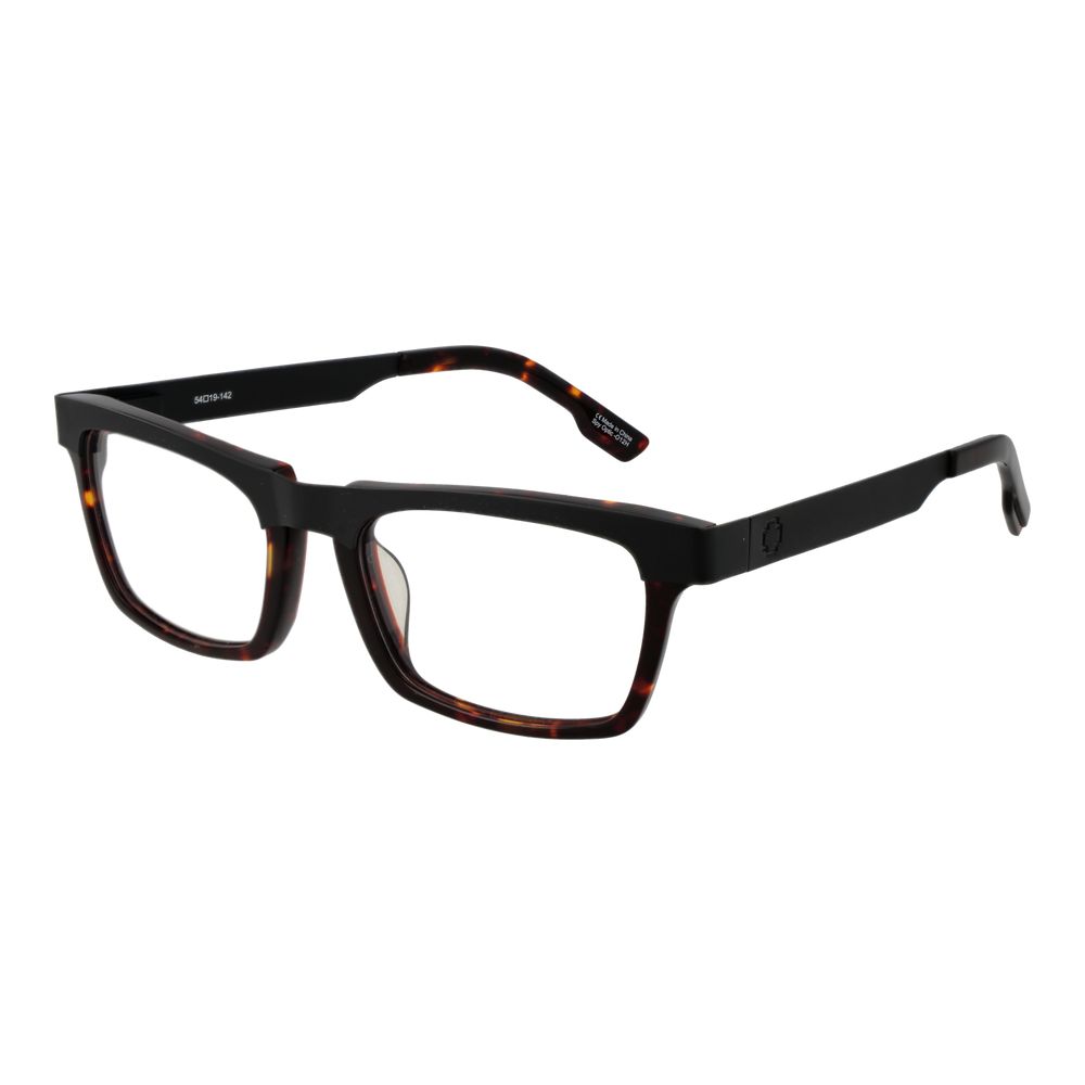 Spy Black Metal & Plastic Glasses (Frames) in full-rim rectangle style with demo lenses, unisex design, and branded case included.